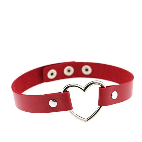 Open Heart Choker in Red - Picture 1 of 1